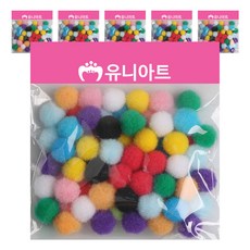 유니아트 1000 퐁퐁 15mm, 혼합색상, 6개