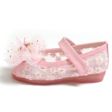 프롬베베 여아용 티아 데이지 오픈토 LED 라이팅 공주 샌들