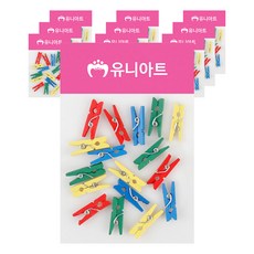 Uniart 1200 木製夾子 小, 混色, 10個