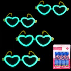 파티쇼 콘서트 야광안경 하트 4p, 그린, 1개