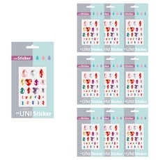 Uniart UNI 貼紙 25號, 混合顏色, 10個