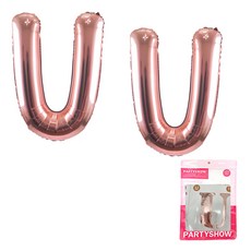 PARTYSHOW 字母鋁箔氣球 大 2入, 玫瑰金(U), 1個