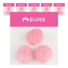 유니아트 1000 퐁퐁 50mm, 분홍, 6개