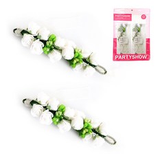 PARTYSHOW 新娘派對婚禮花朵手環 2入, 1個, 白色