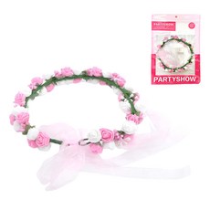 PARTYSHOW 新娘婚前派對 派對婚禮花冠, 1個, 白粉色