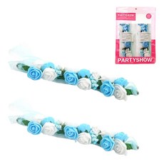 PARTYSHOW 婚前派對婚禮花手鍊 2入, 1個, 白色 藍色