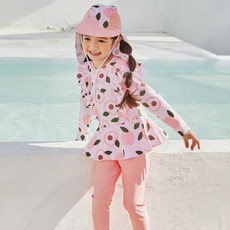 ICE SAND 女童防曬泳衣水上緊身褲遮陽帽套組 BR-88110