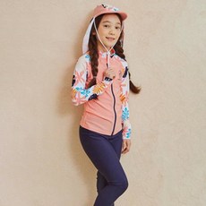 ICE SAND 女童拉鍊防曬衣水上緊身褲遮陽帽套裝 BR-88102