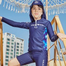 ICE SAND 男童防曬泳衣遮陽帽套組 UNU-33104