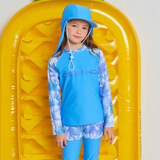 ICE SAND 女童拉鍊防曬衣水上緊身褲護頸帽套組 BR-233107