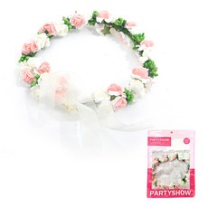 PARTYSHOW 新娘婚前派對 派對婚禮花冠, 1個, 白桃色