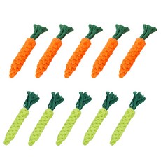 Ttpet 狗狗紅蘿蔔絲線玩具 2款 x 5件組, 綠色, 橘色, 1套