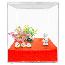 Rora Pet 入門沙子魚缸組合, 兔子 紅色, 1套