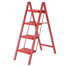 大象家居 家用四階折疊梯 A11 紅色, 1個
