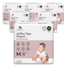 Applecrumby 原創黏貼型紙尿褲 男女通用, 中型(M), 132張