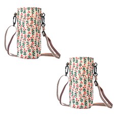 Block Mart 亞麻帆布保溫瓶保護套, 花草, 2個