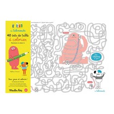 Moulin Roty 手繪奇趣怪誕塗鴉紙 Set 40張 適合4歲以上兒童, 黑色 + 白色, 1本