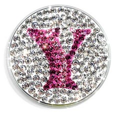 ANYGOLF 水晶字母高爾夫球標, 12) AP-Y 白粉色, 1個