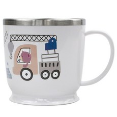 kitchen U 兒童用ㄅㄨㄅㄨ車防滑握把不鏽鋼杯, 1個, 混色, 270ml