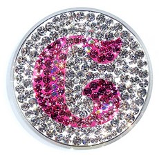 ANYGOLF 水晶字母高爾夫球標, 10) AP-C 白粉色, 1個