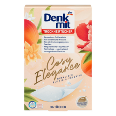 dm Denk mit 烘衣機專用衣物柔軟防皺除臭去靜電香氛紙 花香杏色 36片/盒, 1盒