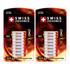 Swiss Advance 卡片型鹼性AAA電池, 8入, 2個