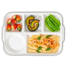 Inpishop粉彩5格陶瓷餐盤, 1個, 白色