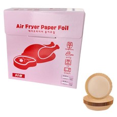 HoonHoon 氣炸鍋專用烘焙紙 圓形盒裝 棕色 5.2L 90入, 1個