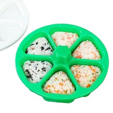 Post Road 便利6格三角飯糰模具, 綠色, 1個