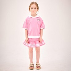 JELISPOON 女童迪士尼米妮時髦女孩翻領裙裝上下套裝