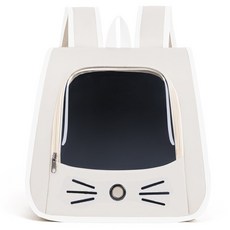 Daisoi 貓咪後背包 透明窗外出提籠, 1個, 白色