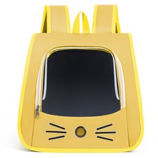Daisoi 貓咪後背包 透明窗外出提籠, 1個, 黃色