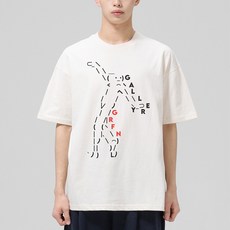 그랜피니 어센틱 오버핏 이모션 프린팅 라운드 통기성 20수 반팔 티셔츠