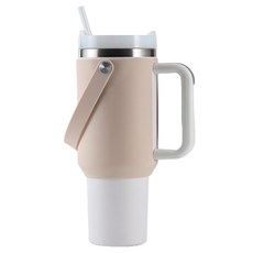 블럭마트 스탠리 호환가능 실리콘 컵커버, 베이지, 1개