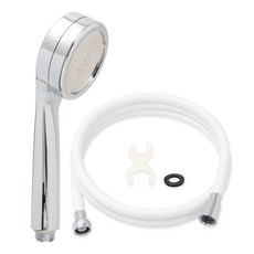 Jb JEIL BATH 增壓蓮蓬頭+PVC淋浴軟管2m組, 白色(淋浴軟管), 1組