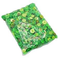 907cc 漂亮豆豆圓形DIY製作材料鈕扣套組 尺寸隨機出貨, 小號綠色混合, 1套