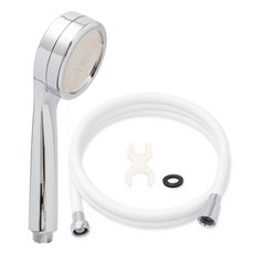 Jb JEIL BATH 增壓蓮蓬頭+PVC淋浴軟管1.5m組, 白色(淋浴軟管), 1組