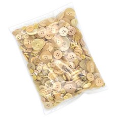 구공칠씨씨 예쁜 콩 둥근 DIY 만들기재료 단추 세트 사이즈 랜덤발송, 베이지혼합, 1세트