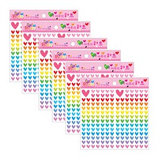 Petit 大容量 我心中的愛心設計貼紙 DA5608, 混合顏色, 6個