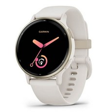 가민 비보액티브 5 웰니스 스마트워치, 크림 골드 아이보리, 3.048cm, GPS + 블루투스