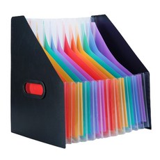 Rota 13格彩虹風琴文件夾 手提式, 1個, 黑色
