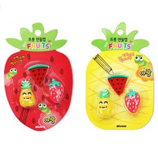 misoro 1000 水果鉛筆蓋 2種 x 3入 組 2168, 1套, 草莓, 鳳梨