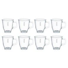 글라스락 다용도 내열강화 유리 머그컵 350ml RM-437, 투명, 8개