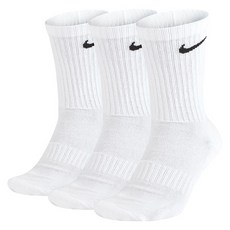 NIKE 耐吉 Swoosh 氣墊時尚襪 3雙組, 白色
