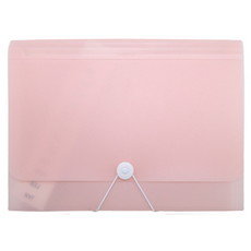 코히모 아코디언 파일 13분류 클리어 인덱스 케이스 4W149, 1개, 반투명 핑크