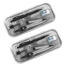 Khohimo 圓規 + 自動鉛筆 + 自動筆芯 + 量角器 + 橡皮擦 + 3種尺子套裝 3W135, 2套