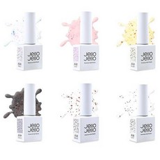Jello Jello Milky Terrazzo 系列片狀亮片凝膠指甲油 6件組, 10ml, 1個, 混合色