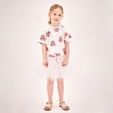 JELISPOON 女童涼感透氣閃亮愛心亮片紗裙