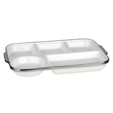 plala 銀邊陶瓷餐盤, 1個, 奶油白