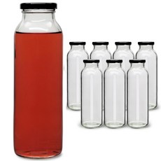 미르코리아 B 입구넓은 일자 유리 쥬스병, 8개, 500ml